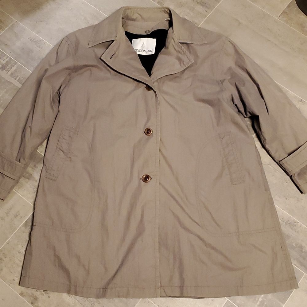 Vintage London Fog Taupe 3/4 Lined Trench Coat - Picture 1 of 12